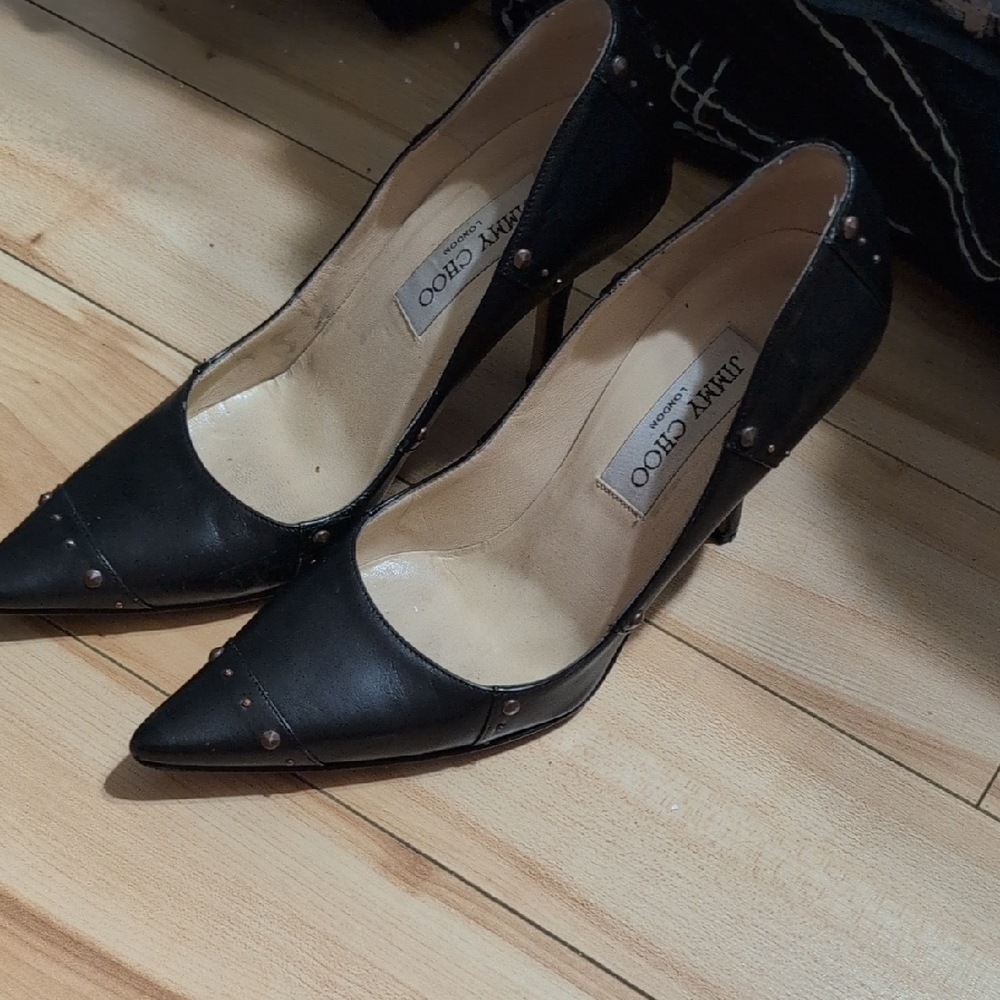 Jimmy Choo Black Studded Heels